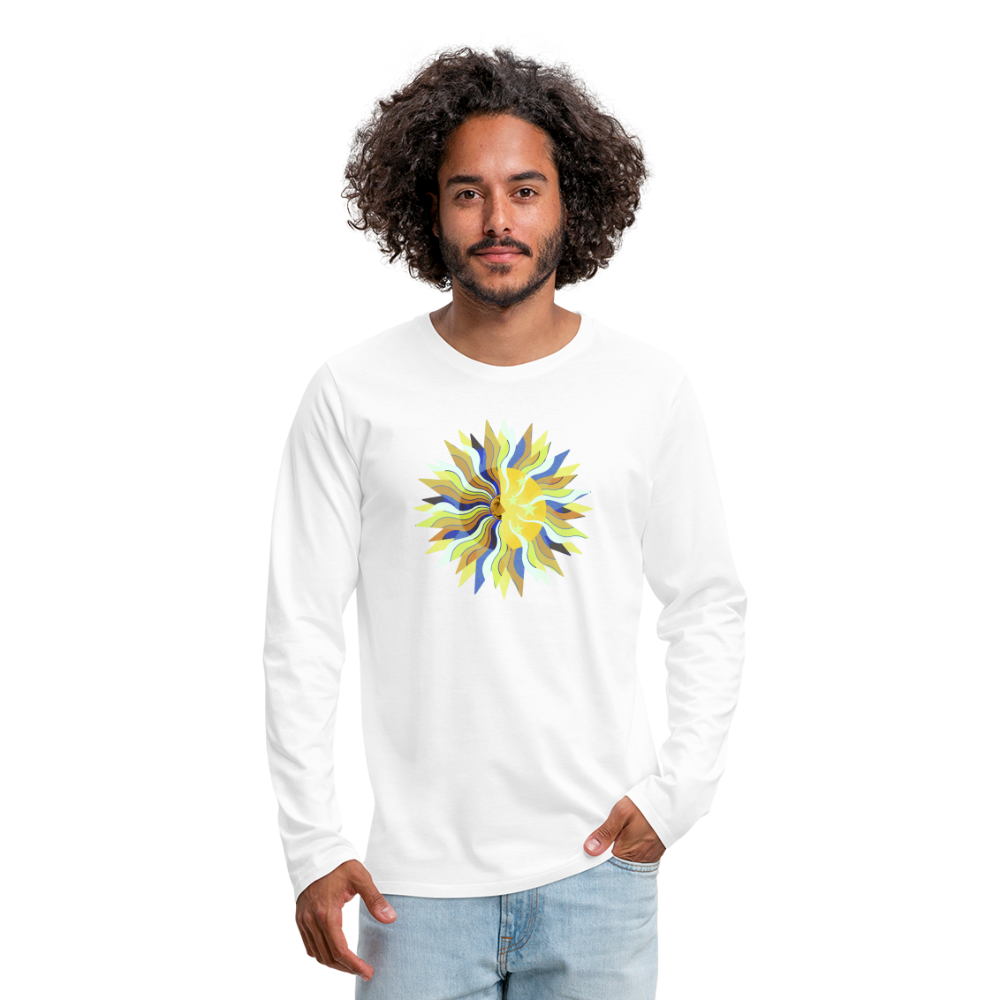 Männer Premium Langarmshirt "Sonne und Mond" - weiß
