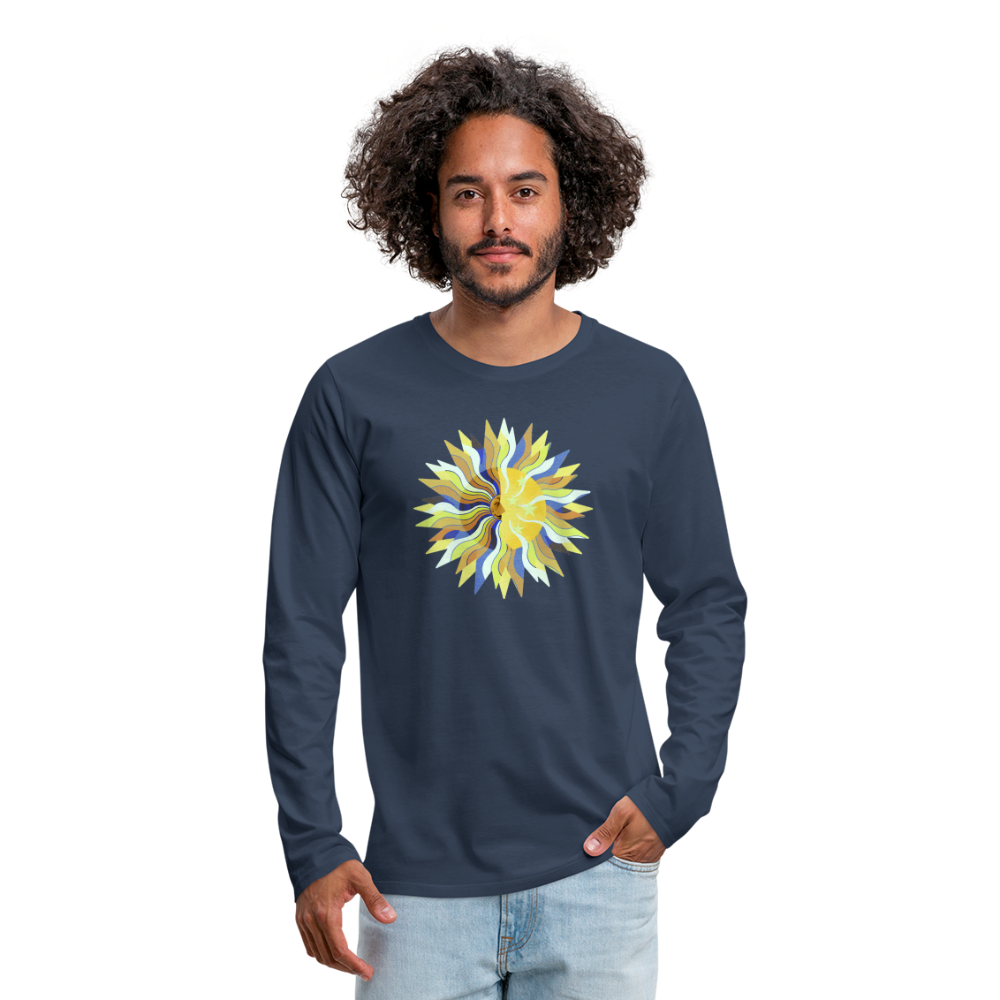 Männer Premium Langarmshirt "Sonne und Mond" - Navy