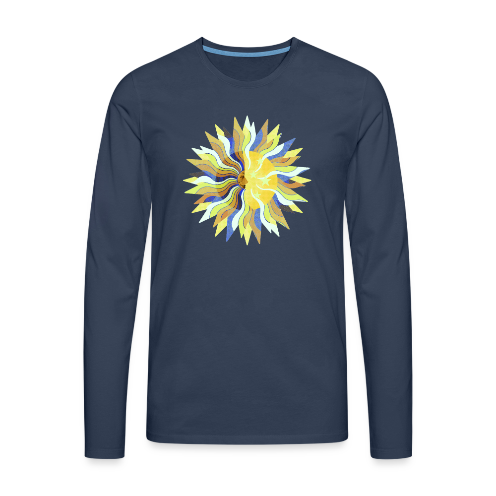 Männer Premium Langarmshirt "Sonne und Mond" - Navy