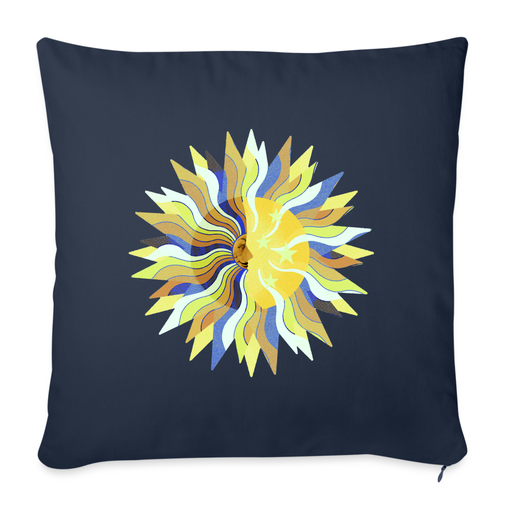 Sofakissen mit Füllung 44 x 44 cm - "Sonne und Mond" - Navy