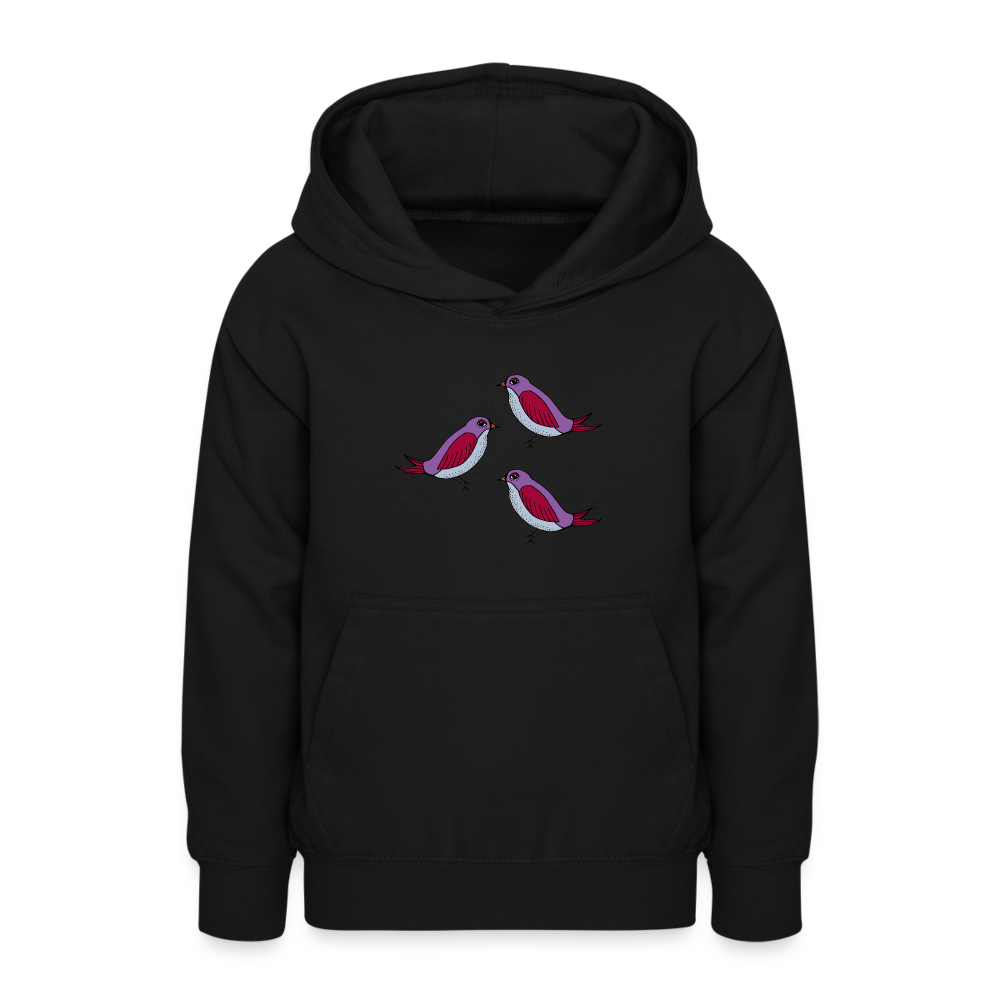 Teenager Hoodie - Drei Amseln - Schwarz