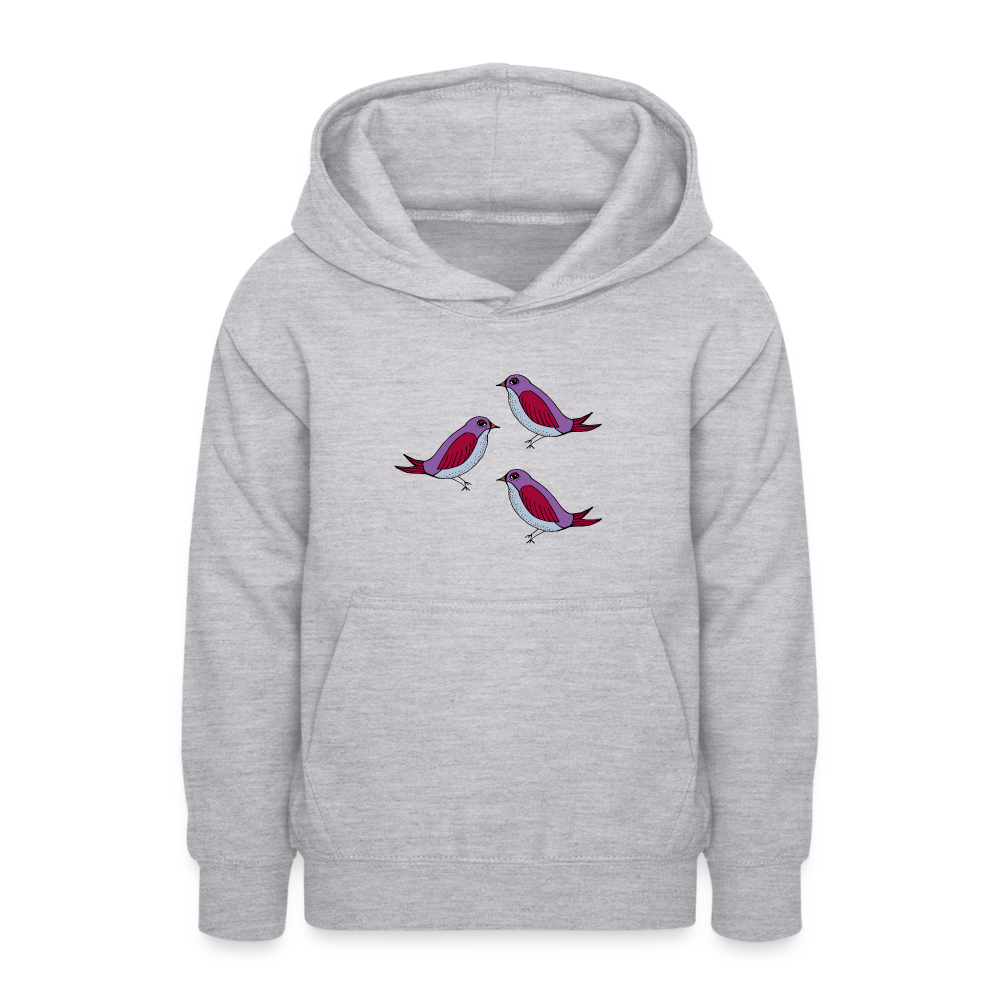 Teenager Hoodie - Drei Amseln - Hellgrau meliert