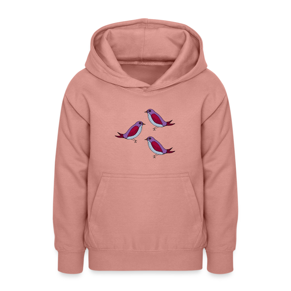 Teenager Hoodie - Drei Amseln - Altrosa