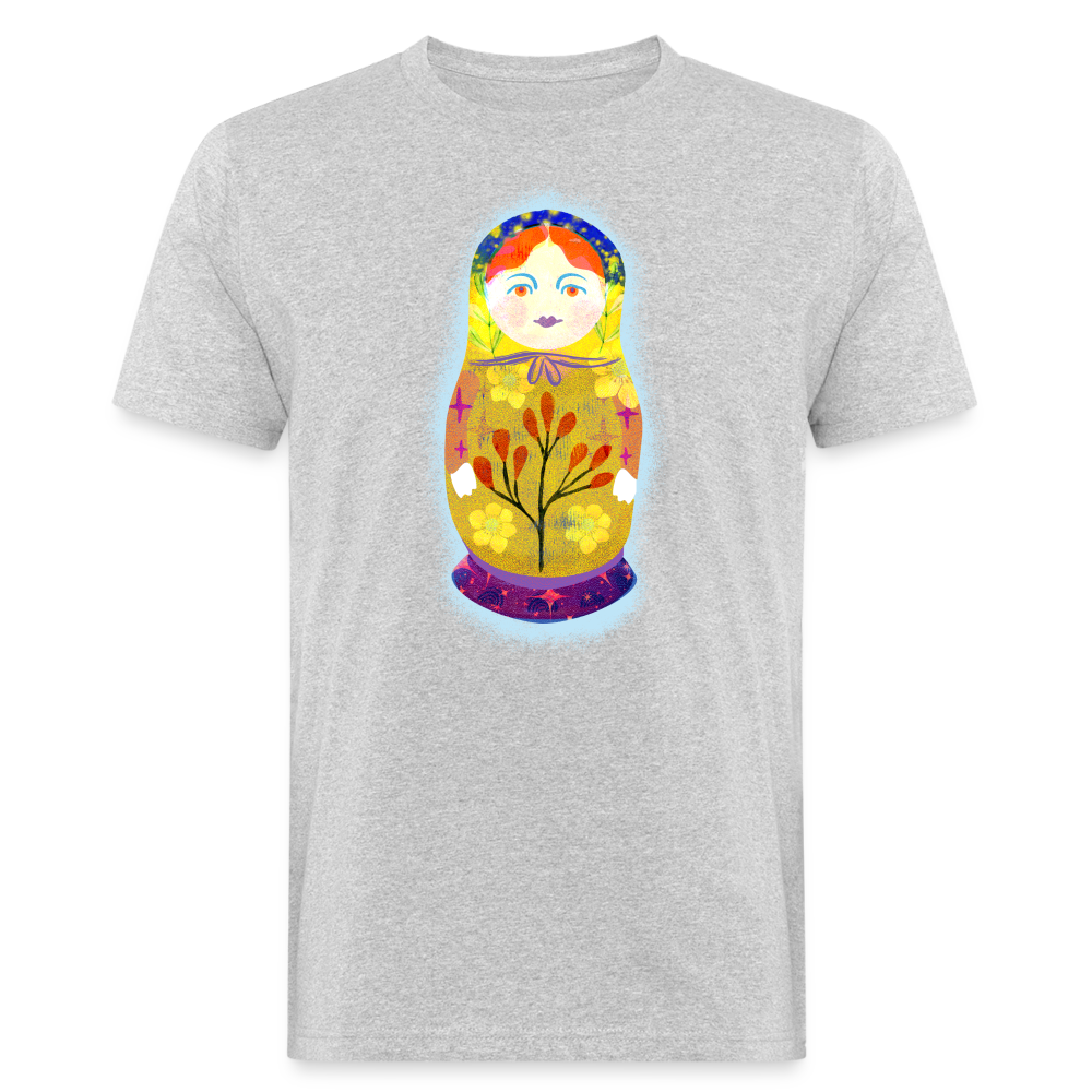 Männer Bio-T-Shirt - “Retroprint Matroschka” - Grau meliert