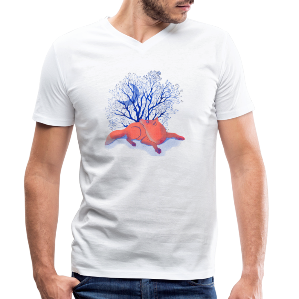 Männer Bio-T-Shirt - “Monsieur Fuchs und der Mond” - weiß