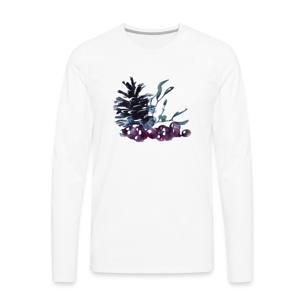 Männer Premium Langarmshirt - "Winterpflanzen" - weiß