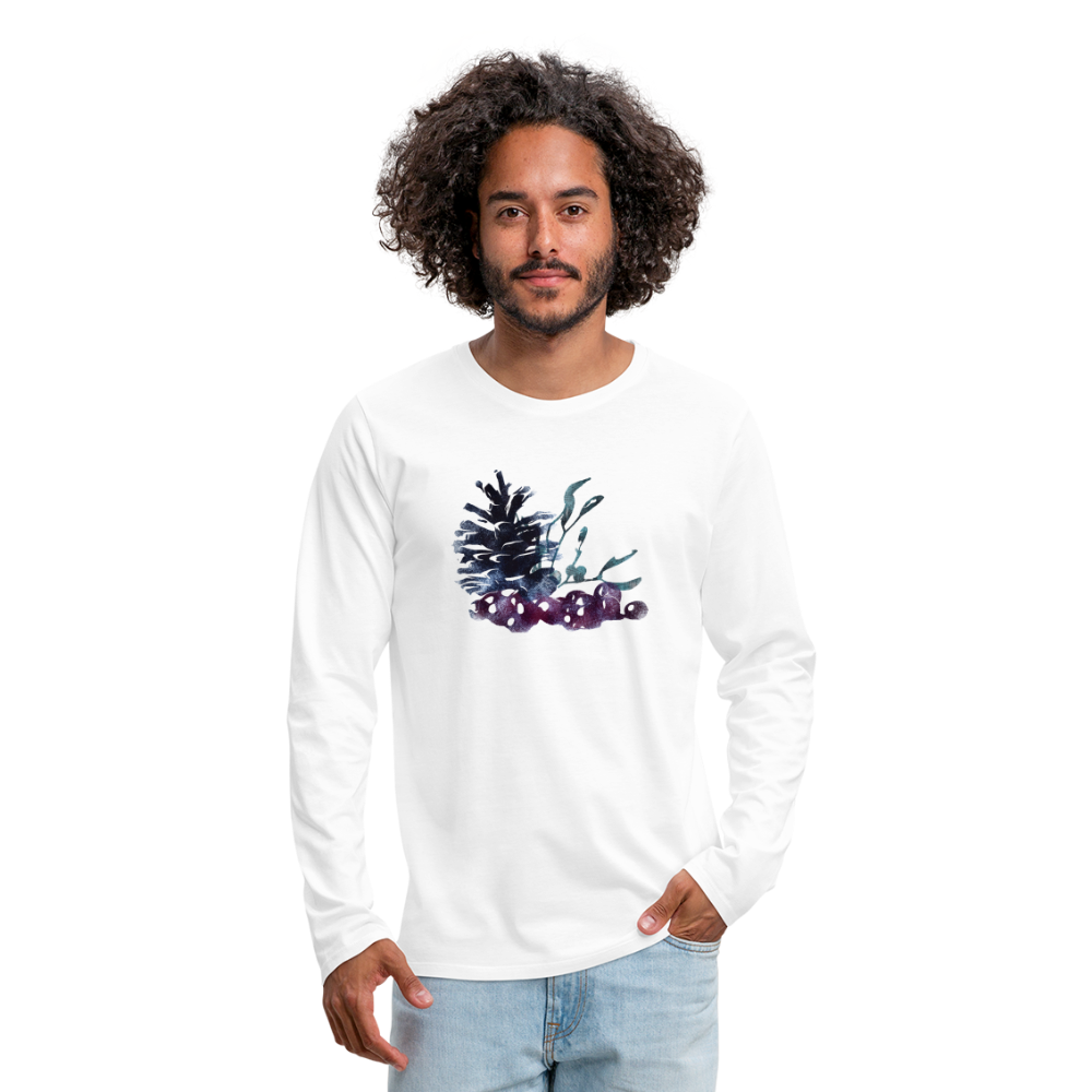 Männer Premium Langarmshirt - "Winterpflanzen" - weiß