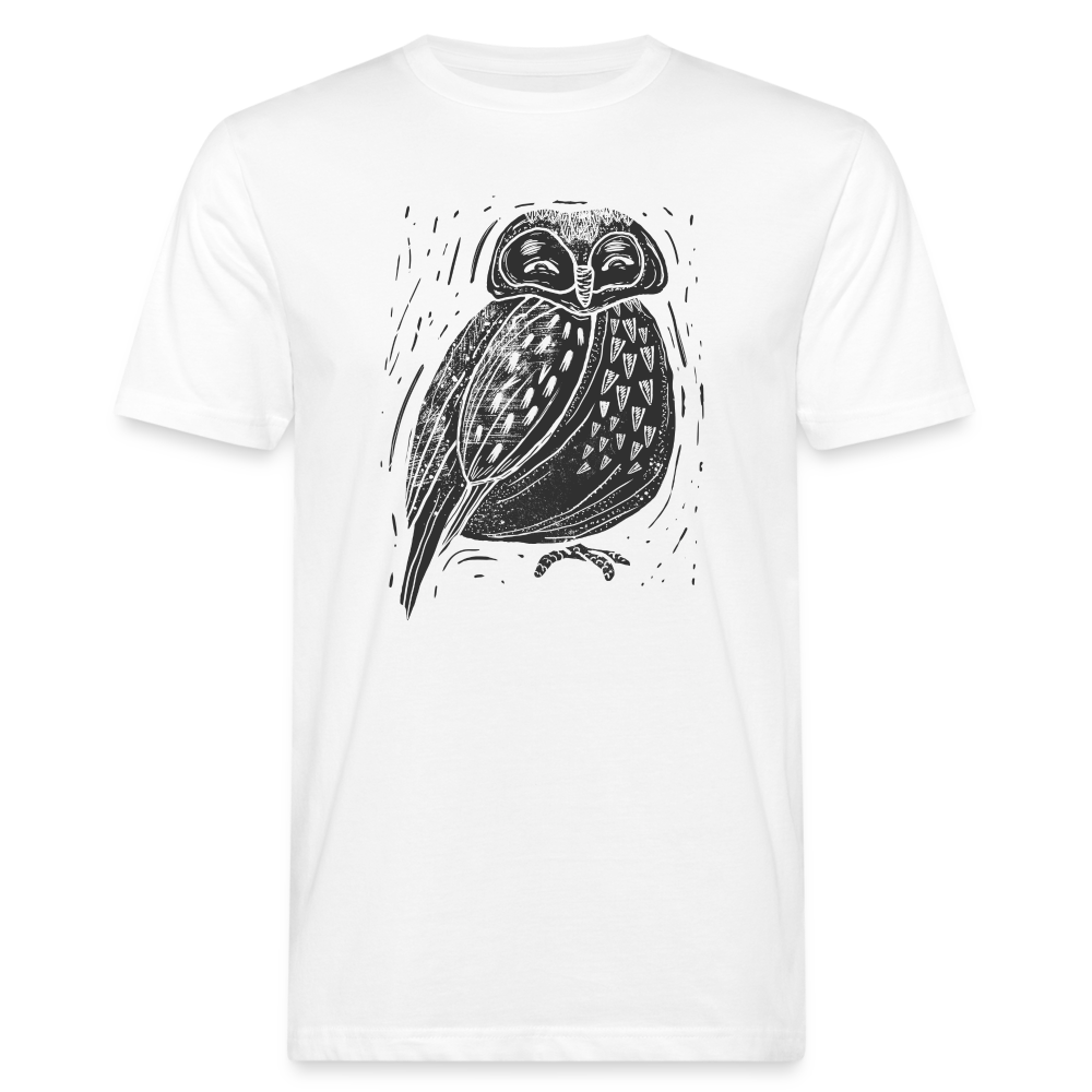 Männer Bio-T-Shirt - "Graue Eule" - weiß