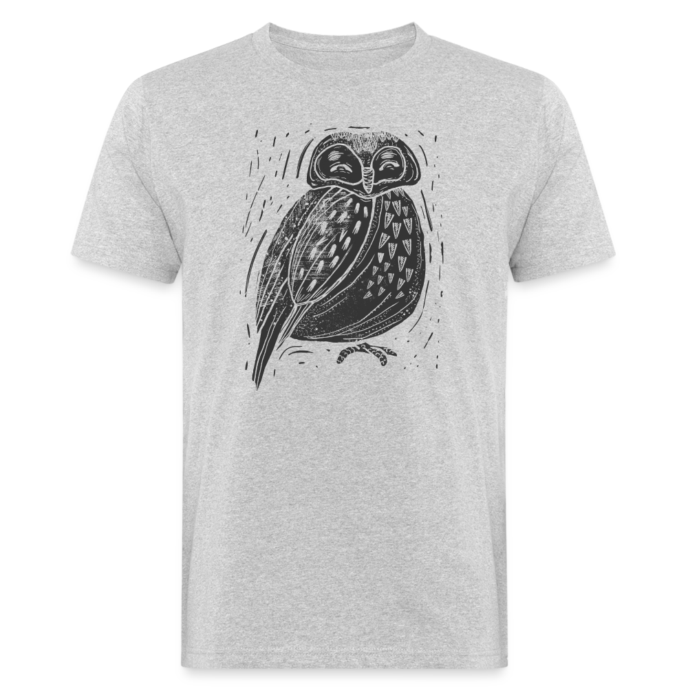 Männer Bio-T-Shirt - "Graue Eule" - Grau meliert