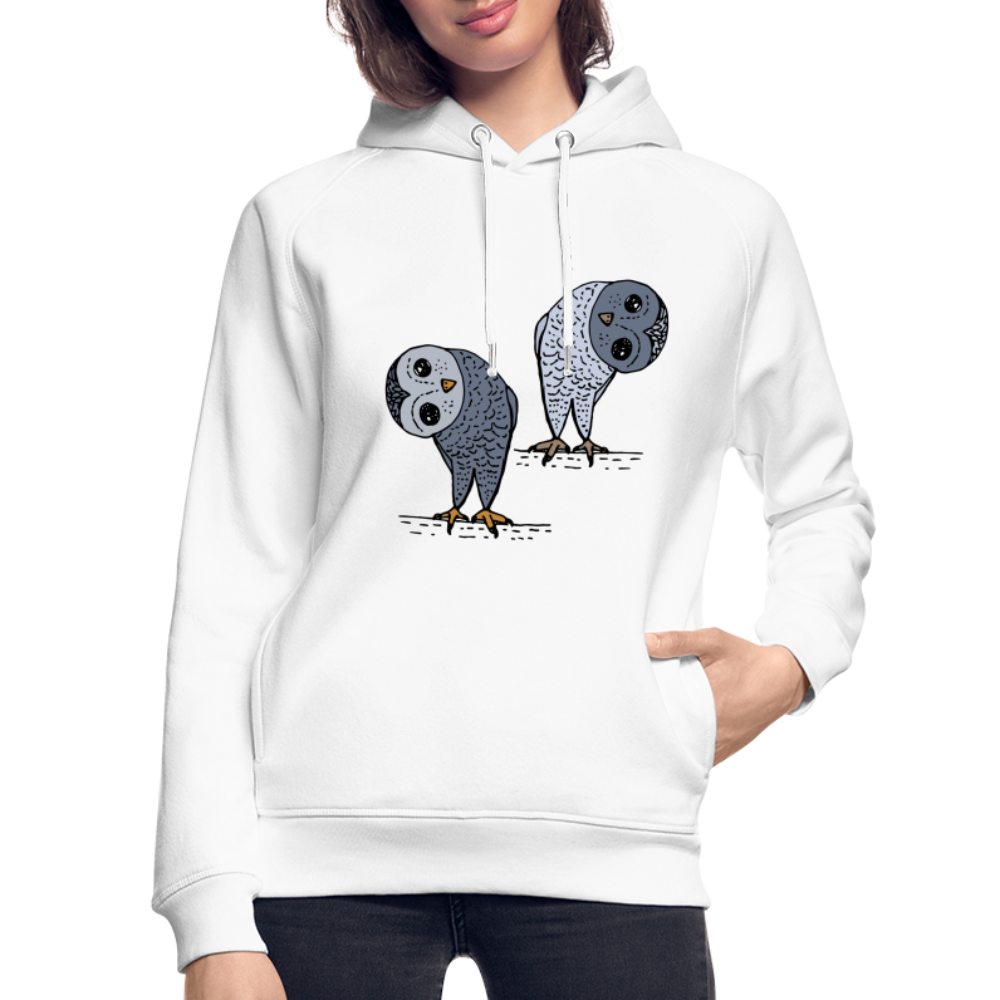 Unisex Bio-Hoodie von Stanley & Stella - Staunende Eulen - weiß