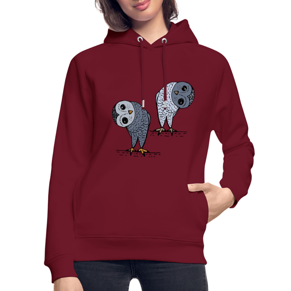 Unisex Bio-Hoodie von Stanley & Stella - Staunende Eulen - Burgunderrot