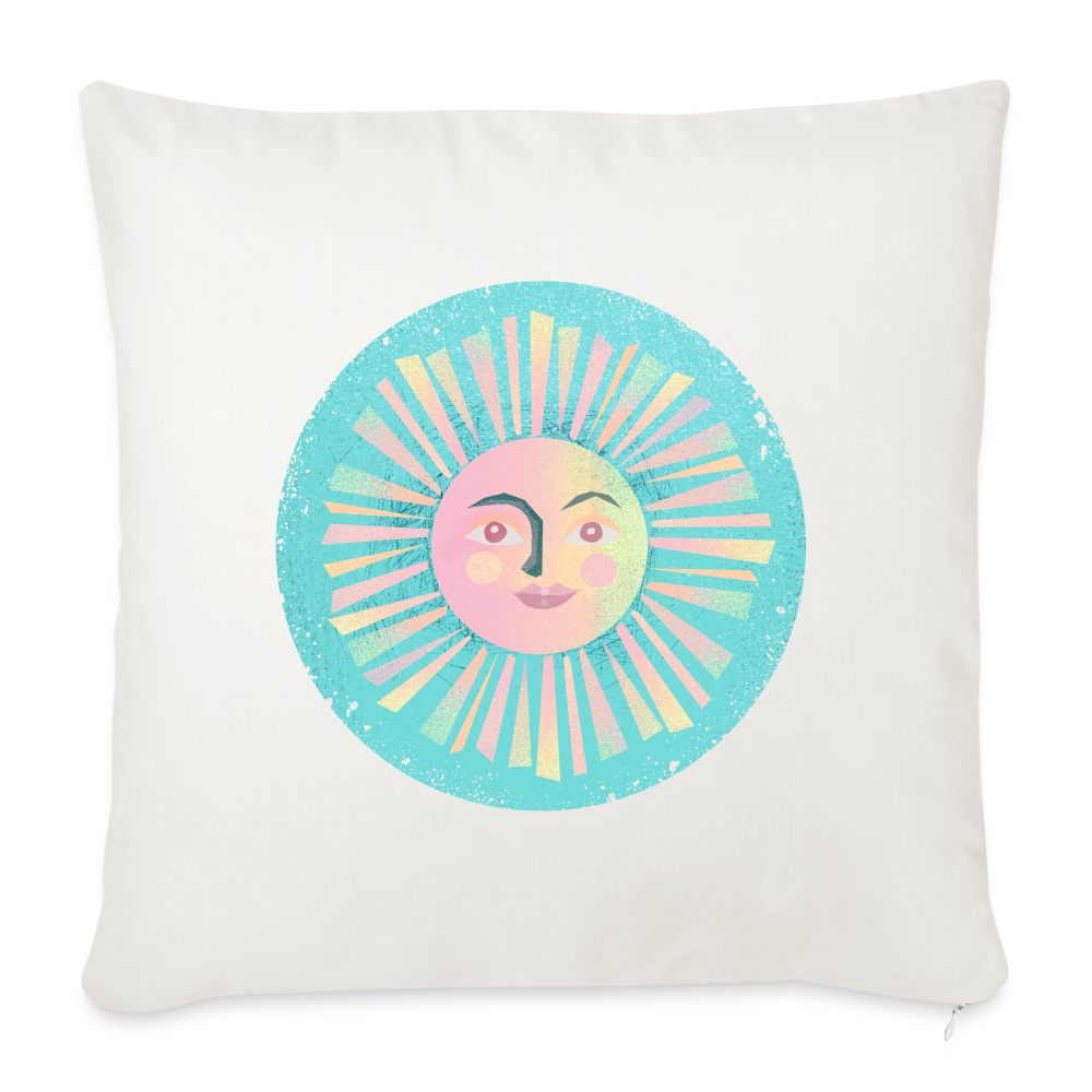 Sofakissen mit Füllung 44 x 44 cm - “Vintage-Sonne” - Naturweiß