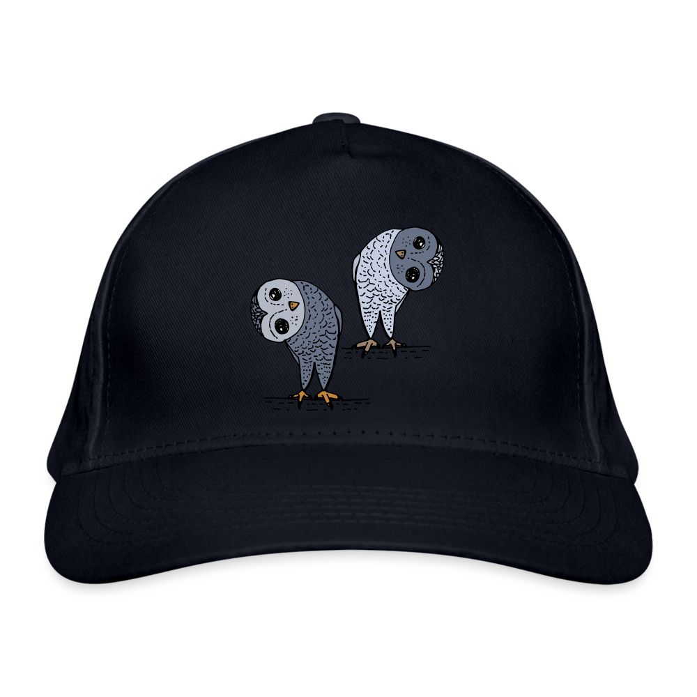 Bio-Baseballkappe - Staunende Eulen - Navy
