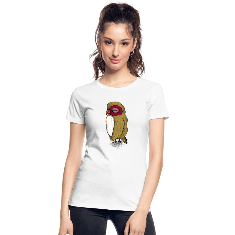 Frauen Premium Bio T-Shirt - Kleine braune Eule - weiß