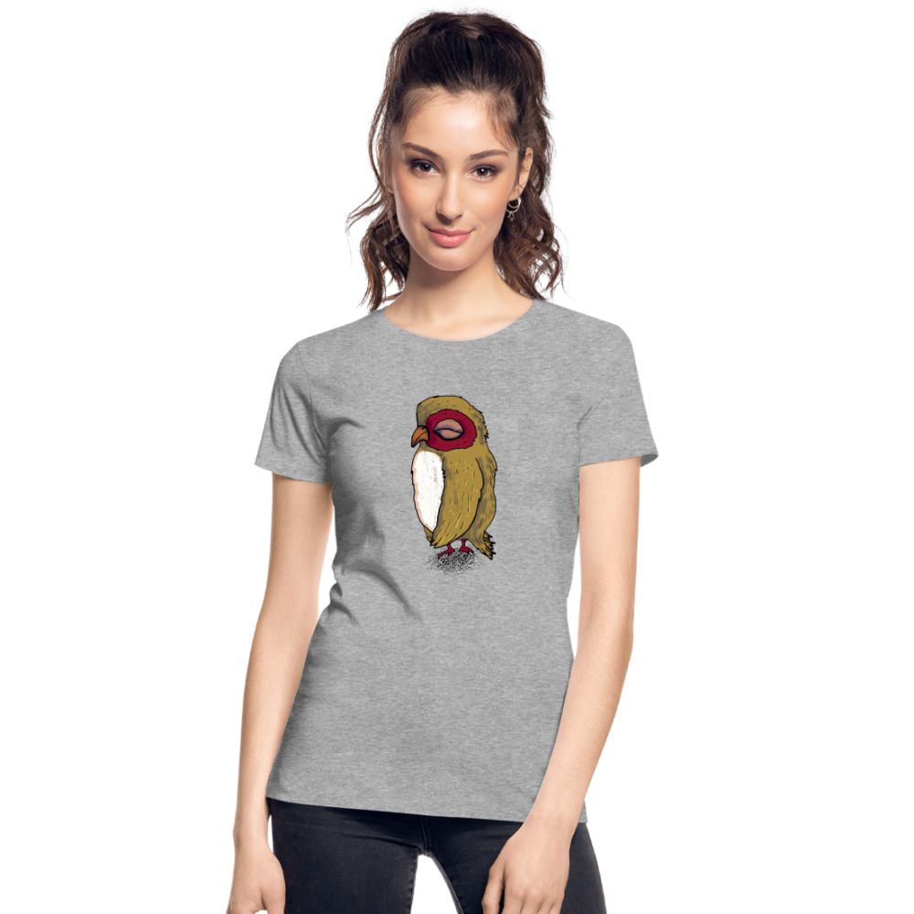 Frauen Premium Bio T-Shirt - Kleine braune Eule - Grau meliert