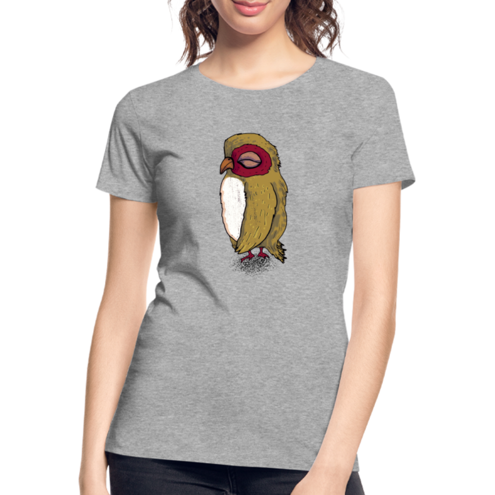 Frauen Premium Bio T-Shirt - Kleine braune Eule - Grau meliert