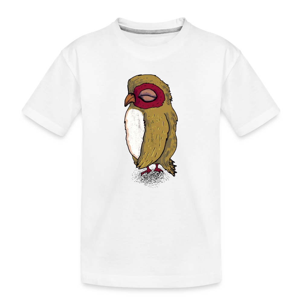 Kinder Premium Bio T-Shirt - Kleine braune Eule - weiß