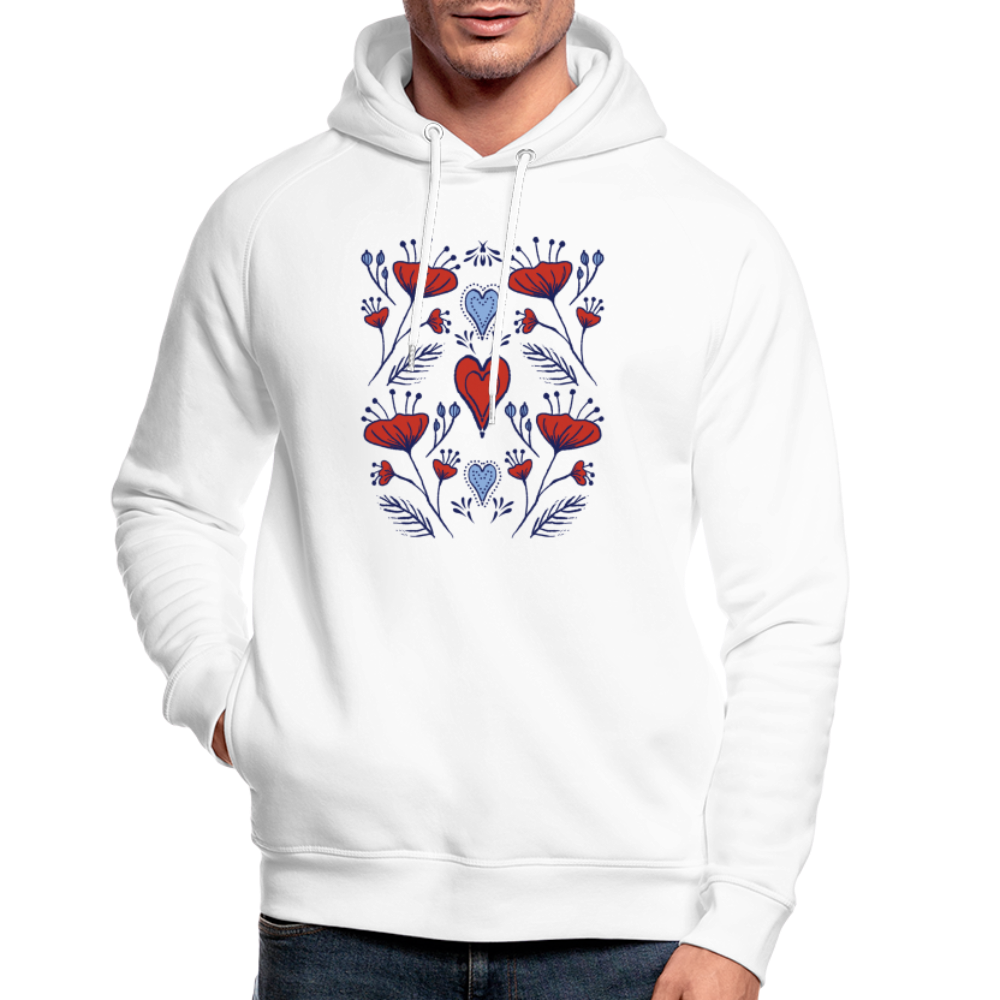 Unisex Bio-Hoodie - "Folklore Mohn" - weiß