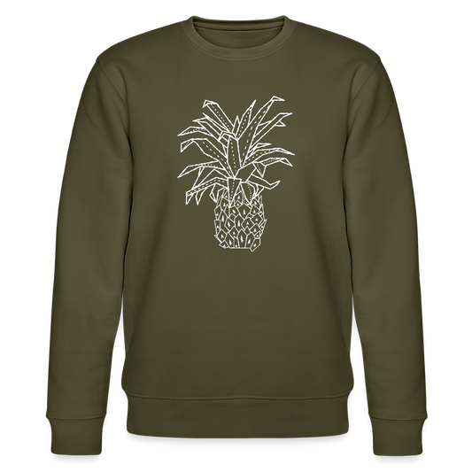 Männer Bio-Sweatshirt "Grafische Ananas" - Khaki
