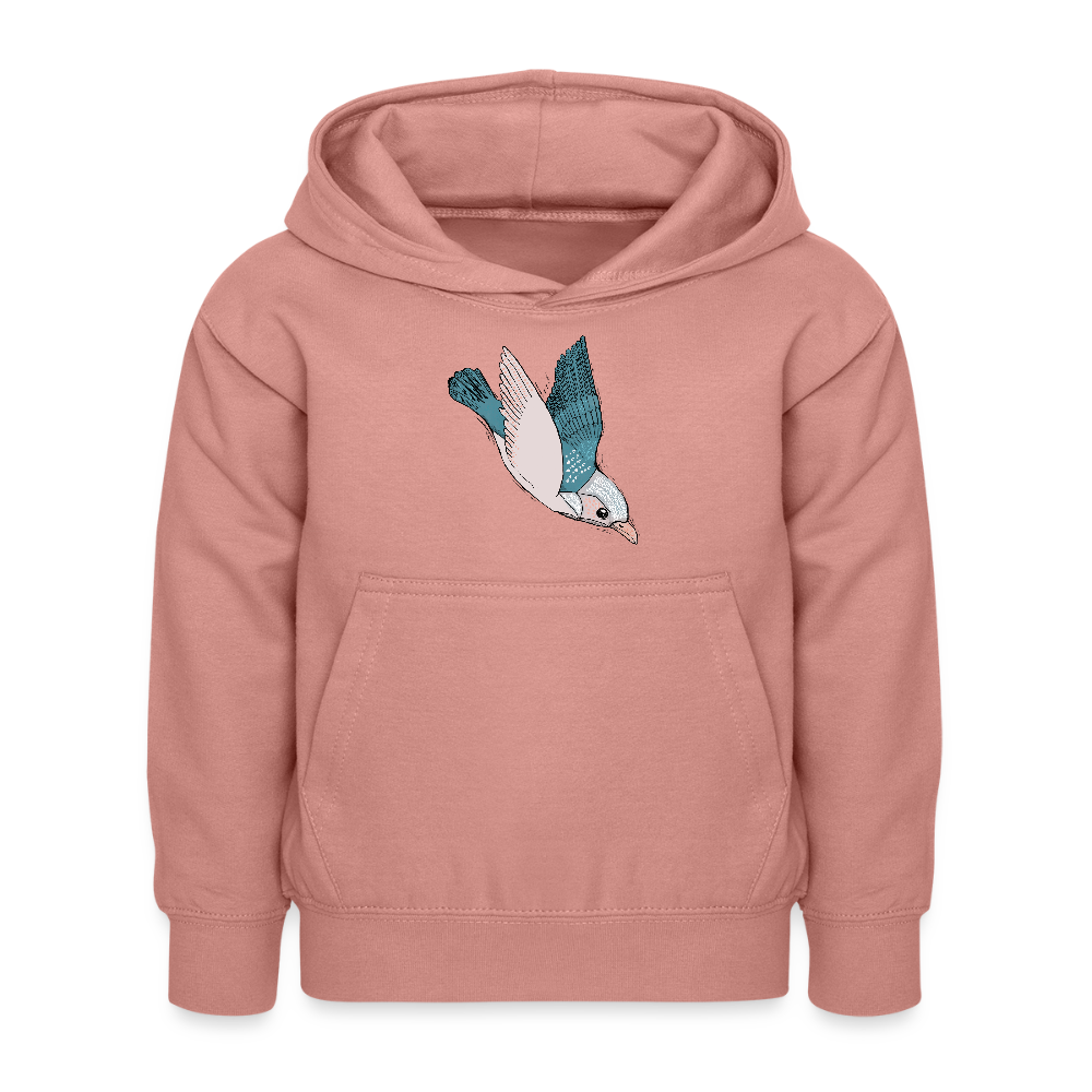 Kinder Hoodie - "Vogel im Sturzflug" - Altrosa