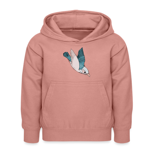 Kinder Hoodie - "Vogel im Sturzflug" - Altrosa