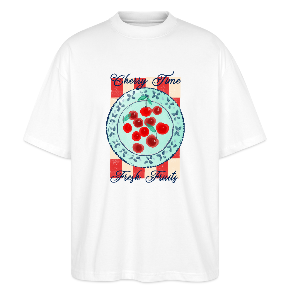 Stanley/Stella Oversized Unisex Bio T-Shirt - “Kirschenzeit” - Weiß