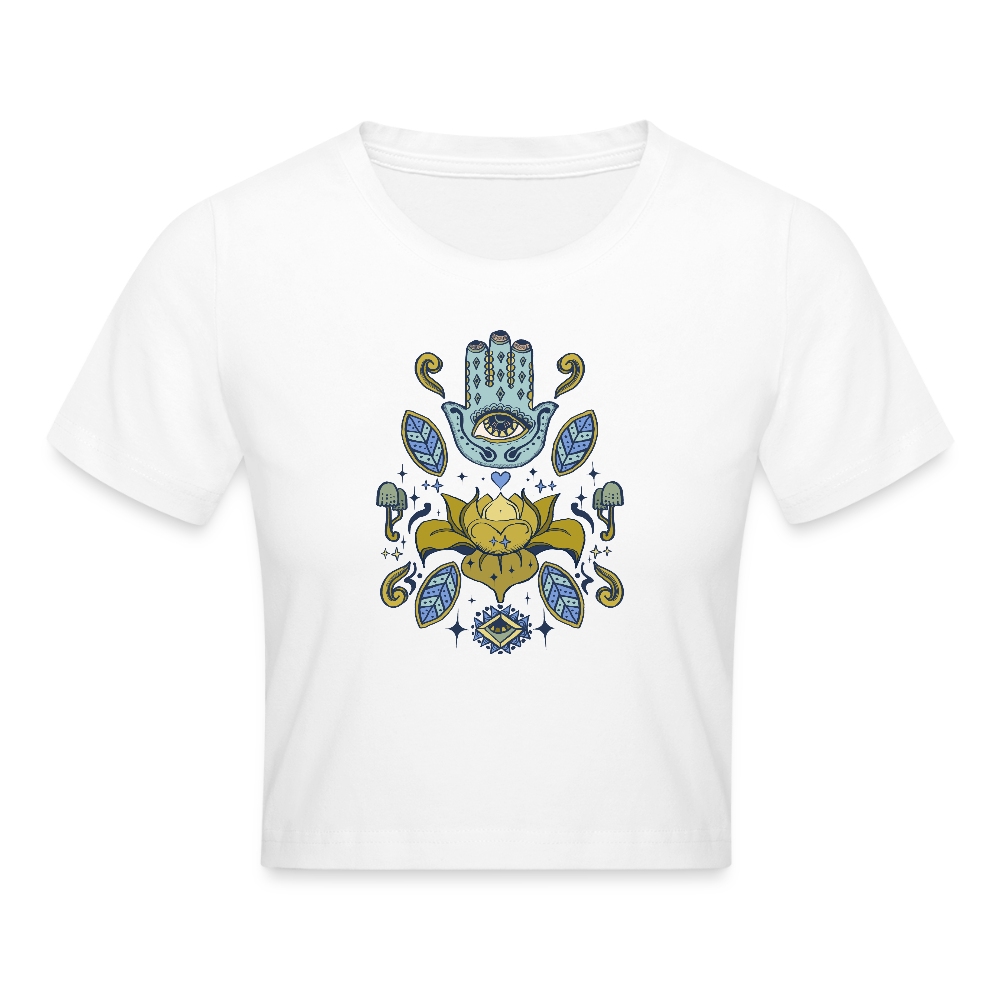 Crop T-Shirt - "Fatimas Lotos" - Weiß