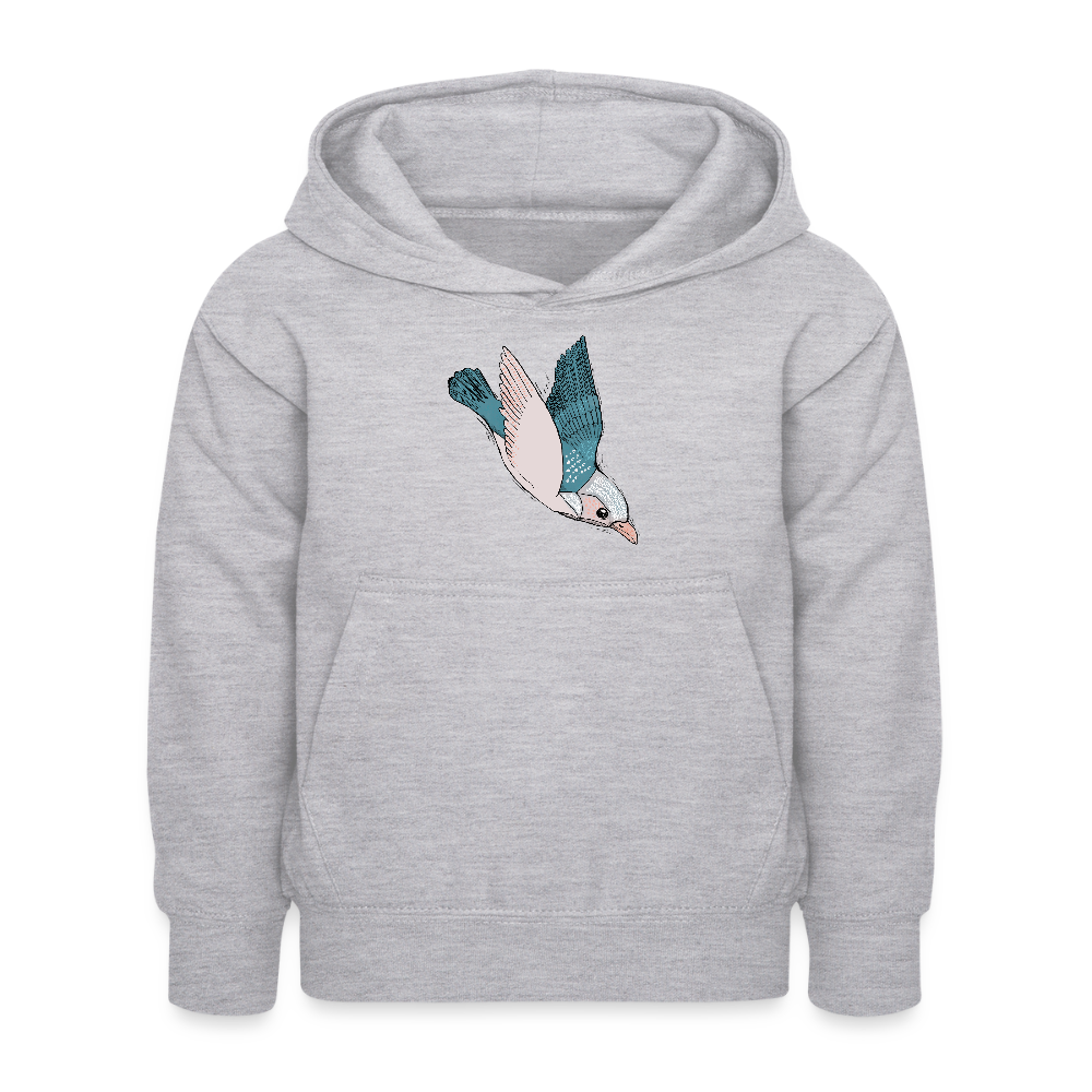 Kinder Hoodie - "Vogel im Sturzflug" - Hellgrau meliert