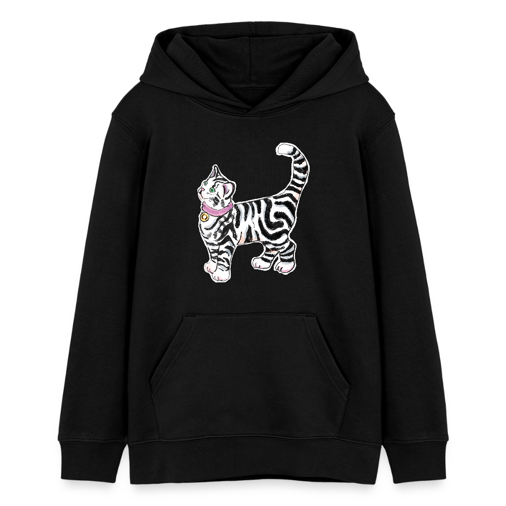 Stanley/Stella Teenager Bio-Hoodie - “Getigerte Katze” - Schwarz