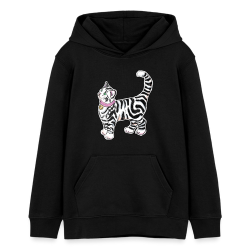 Stanley/Stella Teenager Bio-Hoodie - “Getigerte Katze” - Schwarz