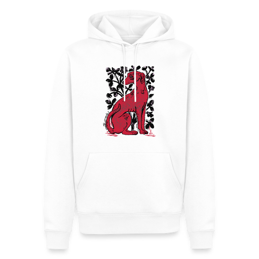 Men’s Premium Hoodie - “Medieval Dog” - Weiß