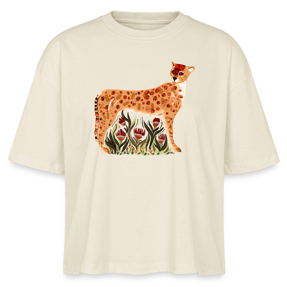Stanley/Stella Frauen Boxy Bio-T-Shirt - “Choose your Cheetah” - Weißgrau