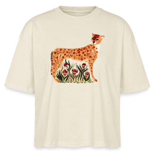 Stanley/Stella Frauen Boxy Bio-T-Shirt - “Choose your Cheetah” - Weißgrau