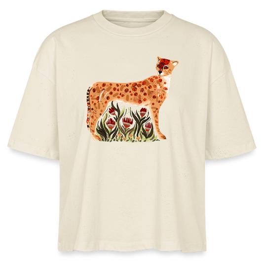 Stanley/Stella Frauen Boxy Bio-T-Shirt - “Choose your Cheetah” - Weißgrau