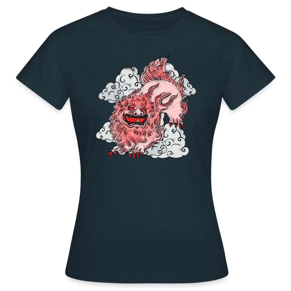 Frauen T-Shirt - “Fu Dog” - Navy