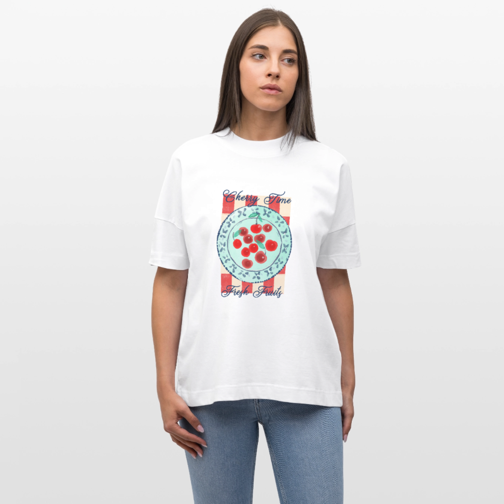 Stanley/Stella Oversized Unisex Bio T-Shirt - “Kirschenzeit” - Weiß