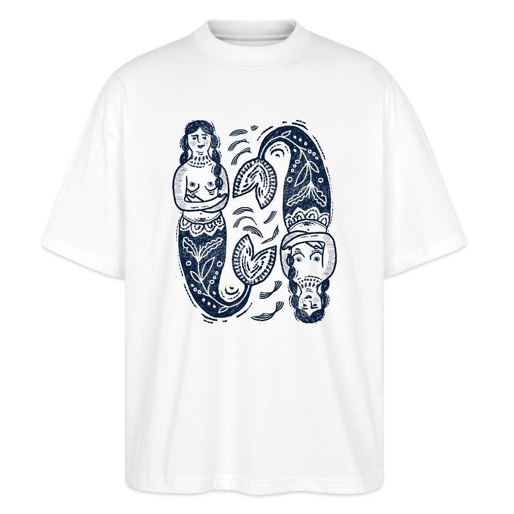 Stanley/Stella Oversized Unisex Bio T-Shirt Blaster - “Mermaid Blues” - Weiß