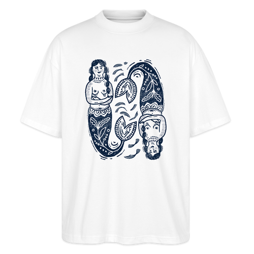 Stanley/Stella Oversized Unisex Bio T-Shirt Blaster - “Mermaid Blues” - Weiß
