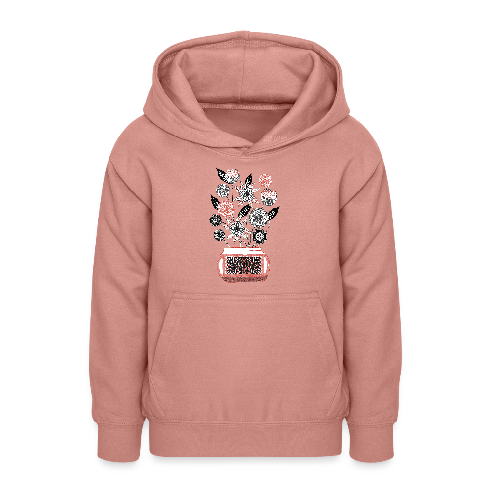 Teenager Hoodie - “Vintage Vase” - Altrosa