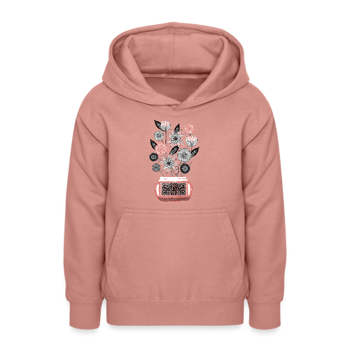 Teenager Hoodie - “Vintage Vase” - Altrosa