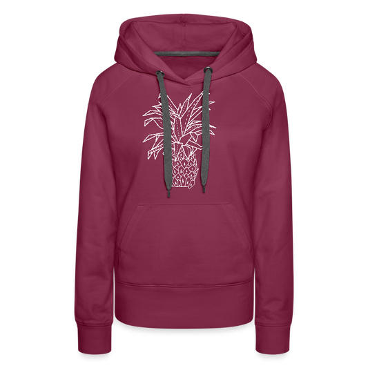 Frauen Premium Hoodie - "Grafische Ananas" - Bordeaux