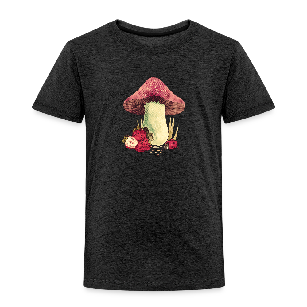 Kinder Premium T-Shirt - "Cottagecore_Pilz und Erdbeeren" - Anthrazit