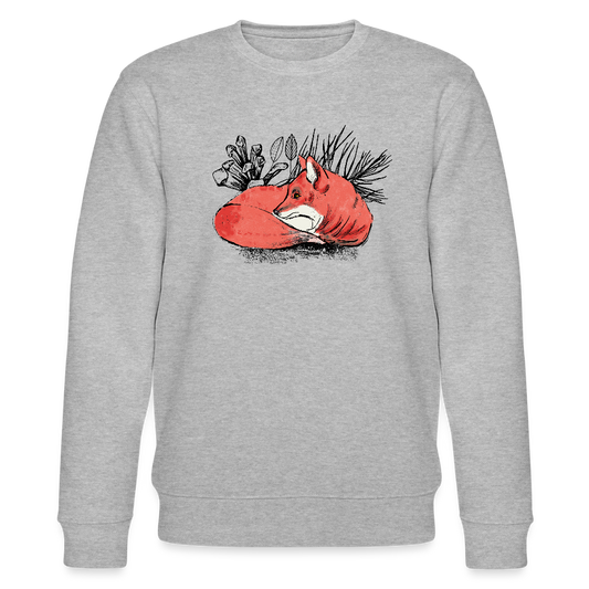 Männer Bio-Sweatshirt von Stanley & Stella - "Ruhender Fuchs" - Grau meliert