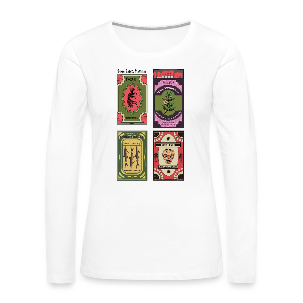 Frauen Premium Langarmshirt - "Safety Matches" - Weiß