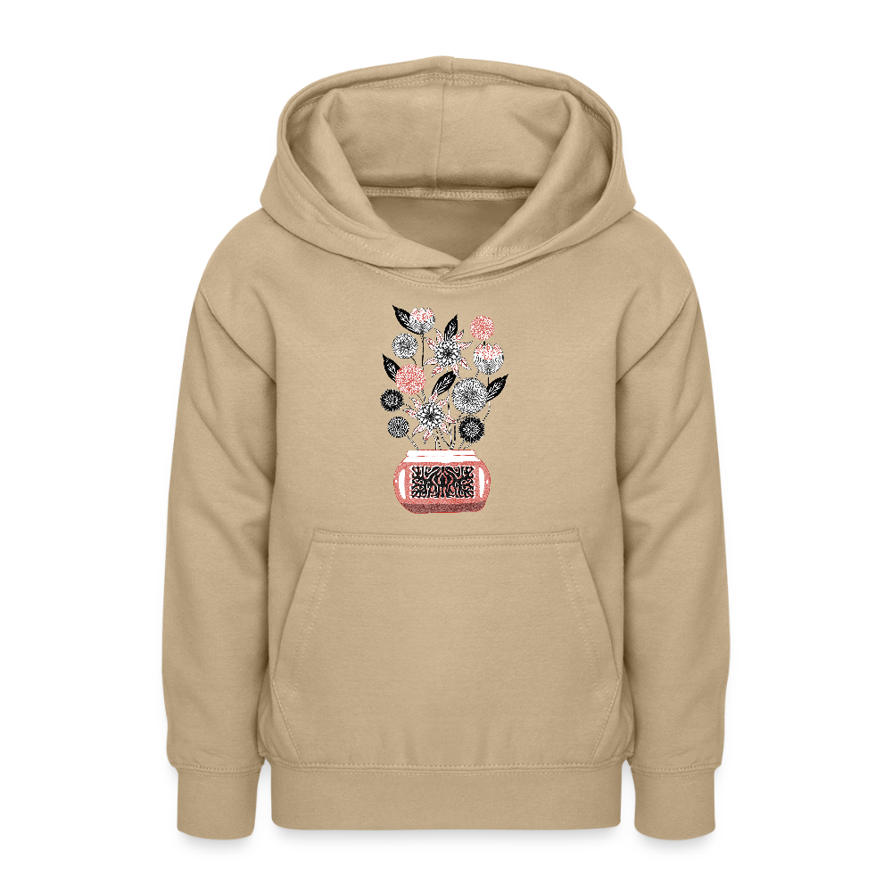 Teenager Hoodie - “Vintage Vase” - Sand