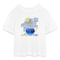 Teen Cropped Jersey T-Shirt "Vase mit Zitronen" - Weiß