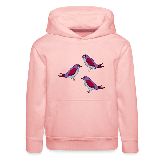 Kinder Premium Hoodie - 3 Amseln - Kristallrosa