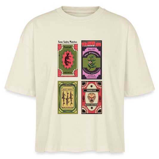 Stanley/Stella Frauen Boxy Bio-T-Shirt - "Safety Matches" - Weißgrau