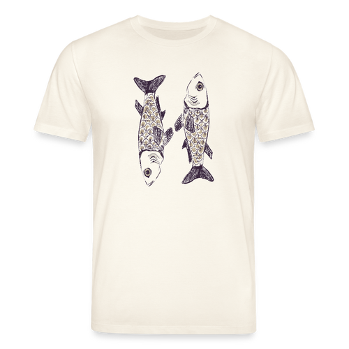 Stanley/Stella Unisex Bio-T-Shirt - “Zwei Sardinen” - Naturweiß 