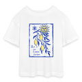 Teen Cropped Jersey T-Shirt - “Lemon Garden” - Weiß